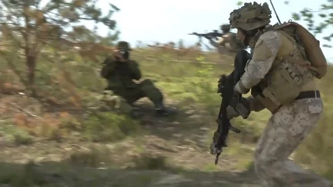 Latvian Army going through Situational Training Exercise in Saber Strike - 2015 Stock Footage 97214059