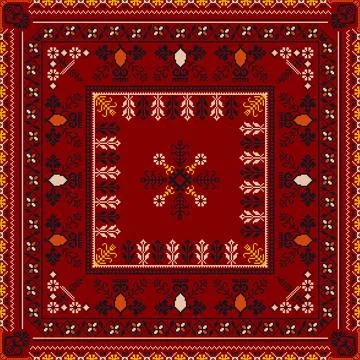 Latvian embroidery vector seamless pattern Illustrazione stock