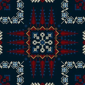 Latvian embroidery vector seamless pattern Illustrazione stock