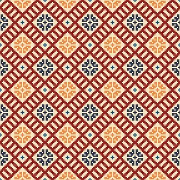Latvian embroidery vector seamless pattern Stock Illustration