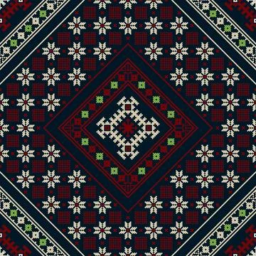 Latvian embroidery vector seamless pattern Illustrazione stock