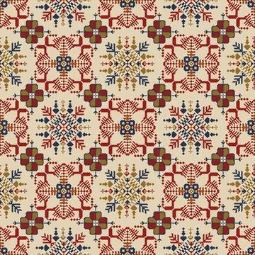 Latvian embroidery vector seamless pattern Illustrazione stock