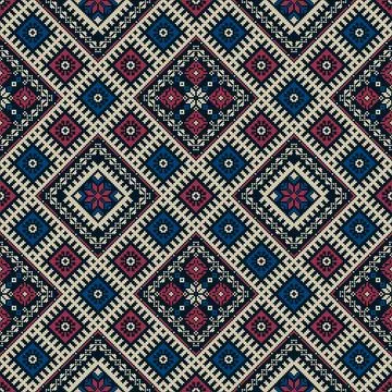 Latvian embroidery vector seamless pattern Illustrazione stock