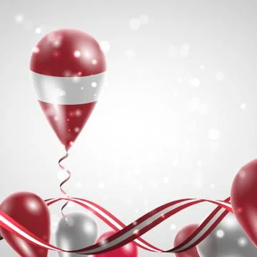 Latvian flag on balloon Stock Illustration