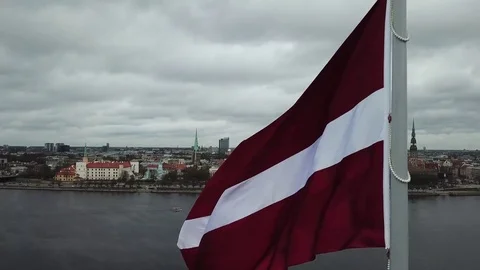 Latvian Flag Stock Footage 81958331