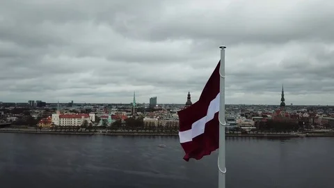 Latvian Flag Stock Footage 81958477