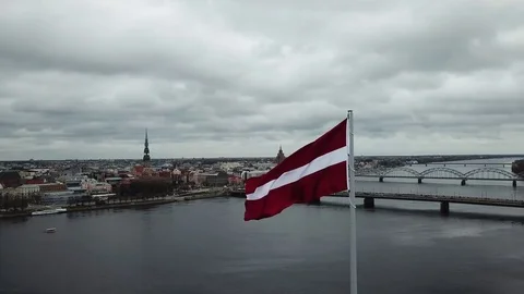 Latvian Flag Stock Footage 81958482