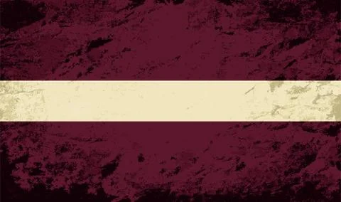Latvian flag. Grunge background. Vector illustration Stock Illustration