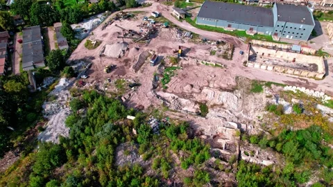 Latvia's construction site development seen from above Stock Footage 319540540