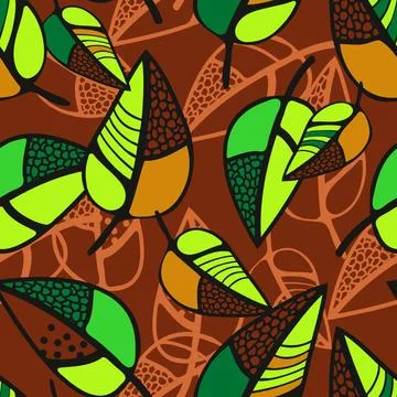 Laub seamless pattern vector graphic with foliage Copyright: xZoonar.com/a... Foto stock