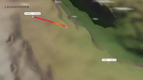 Lauberhorn 3d terrain route map seamless loop 스톡 동영상 341853008