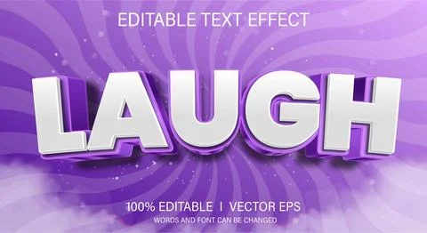 Laugh 3d vector text effect with modern style design Stock Illustration