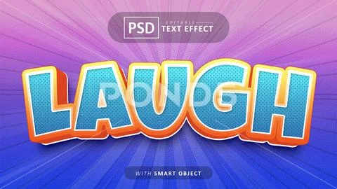 Laugh cartoon style text effect editable PSD Template