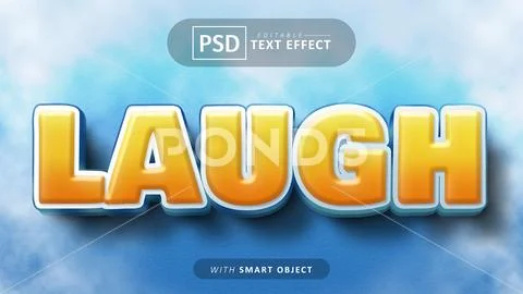 Laugh cartoon style text effect editable PSD Template