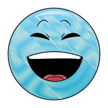 Laugh chat emoticon scribble Stock Illustration