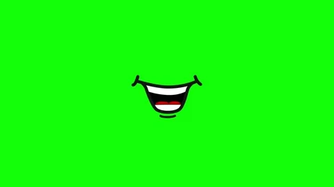 Laugh on green screen 2D animation (Chroma key) Video stock 302040245