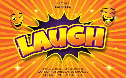 Laugh text effect comic style background Stock Illustration