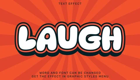 Laugh text effect template in 3d design Stock Illustration