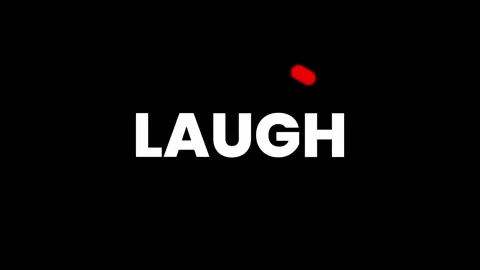 Laugh text typography animation isolated on black background Stockbeeldmateriaal 329317309