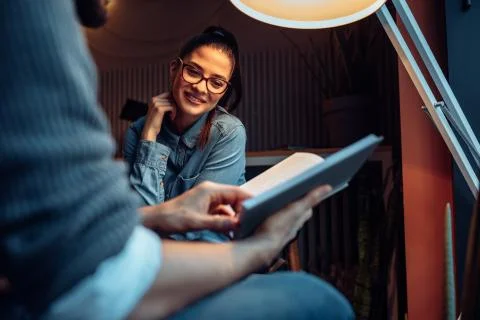 Laughing and learning Stock Photos