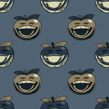 Laughing apple seamless pattern イラスト素材