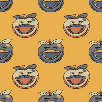 Laughing apple seamless pattern イラスト素材