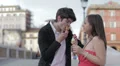 laughing - bad joke with ice cream cone HD Footage