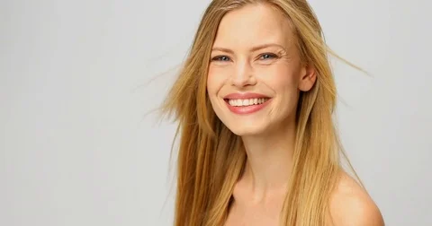 Laughing blond lady Stock Footage 80497979