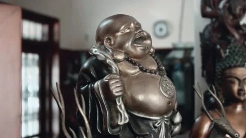 Laughing Buddha Statue Stock Footage 202607179