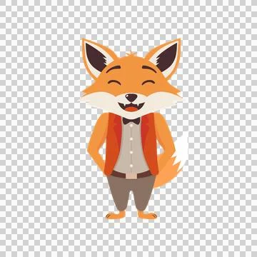 Laughing cartoon fox Stock Illustration