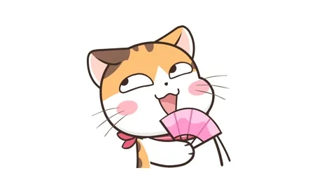 Laughing Cat Animation with White Background Stock Footage 282784726