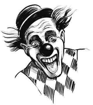 Laughing clown Illustrazione stock