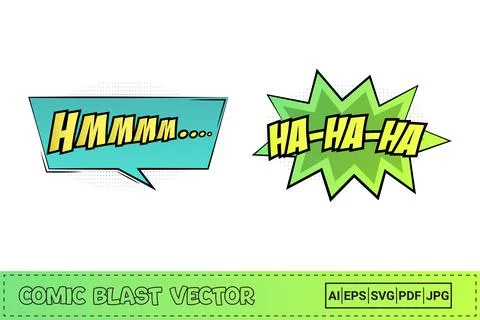 Laughing comic burst with light green and yellow colors. Hmm comic blast with 스톡 일러스트