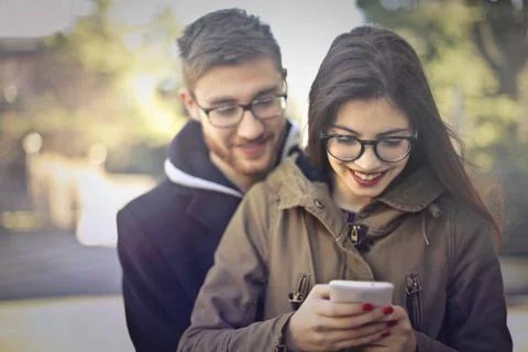 Laughing couple Stock Photos