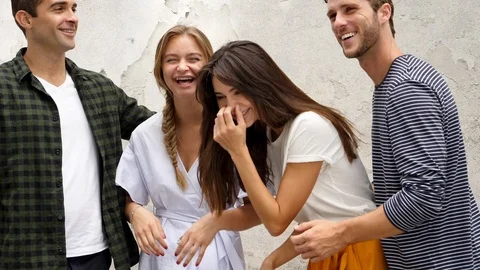 Laughing couples having fun Stock Footage 93836506