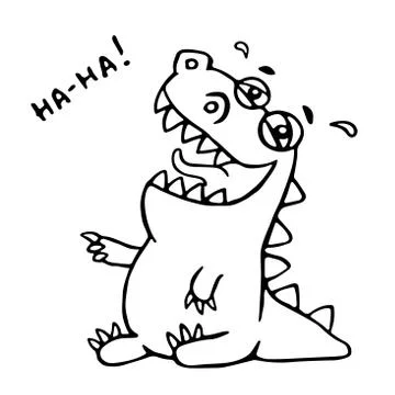 Laughing dinosaur. Vector illustration Stock Illustration