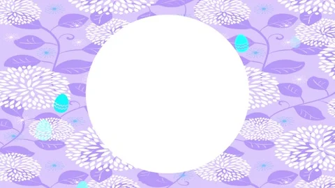 Laughing easter fluorescent emblem with aged lettering on white disk floating Stock Footage 132755503