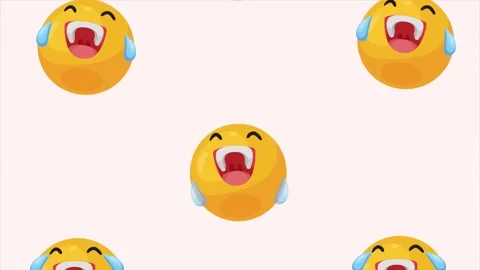 Laughing emojis comic pattern animation Stock Footage 219301684