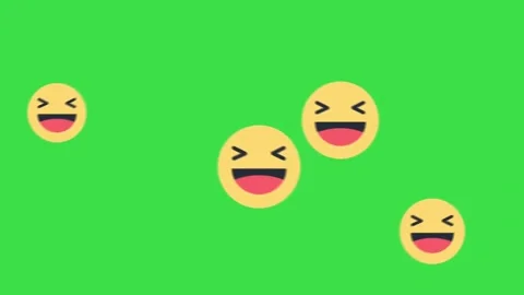 Laughing emojis moving from right to left on green screen background for media Stock-Footage 329964972