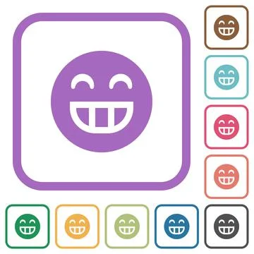 Laughing emoticon solid simple icons イラスト素材