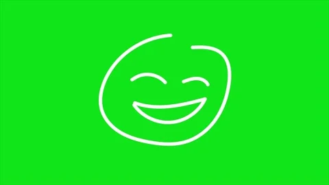 Laughing face looping animation on green background Stock Footage 340084357