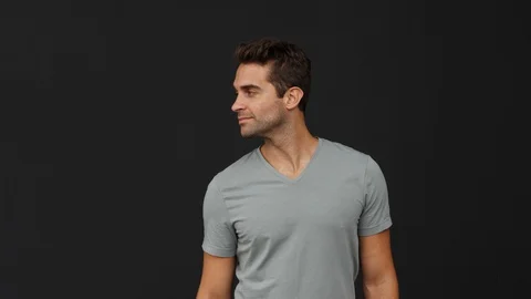 Laughing guy in grey Video stock 93934142