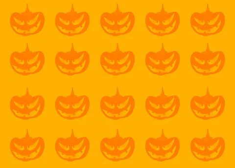 Laughing Halloween pumpkins background	 Stock Illustration