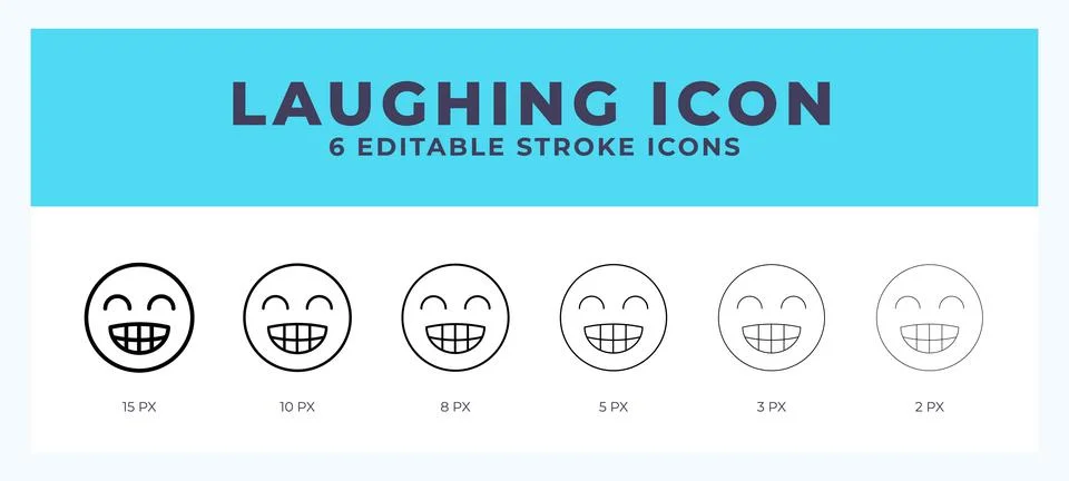Laughing icon symbol. Isolated. Vector illustration with editable stroke. Stock Illustration