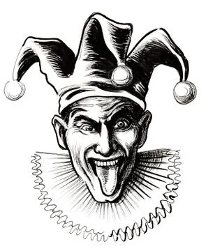Laughing jester Stock Illustration