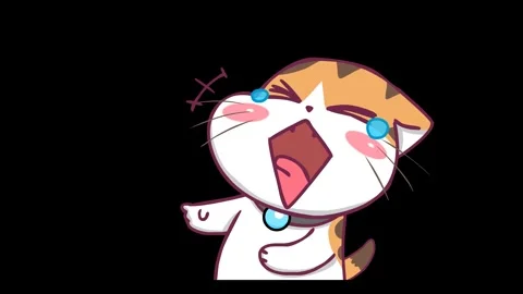 Laughing Kitten Animation - Transparent Background Stock Footage 282780551