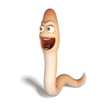 Laughing Pink Worm Stock Illustration