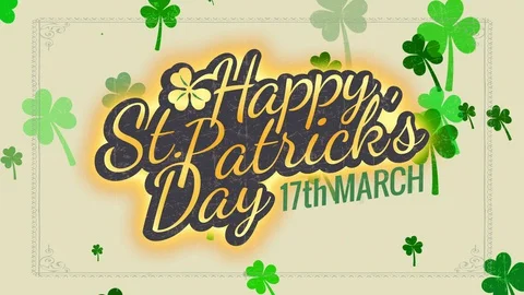 Laughing saint patricks day offset concept for vacation date memorial and Stock Footage 129973424