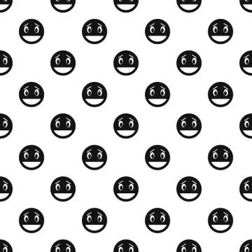 Laughing smiley face pattern, simple style Illustrazione stock