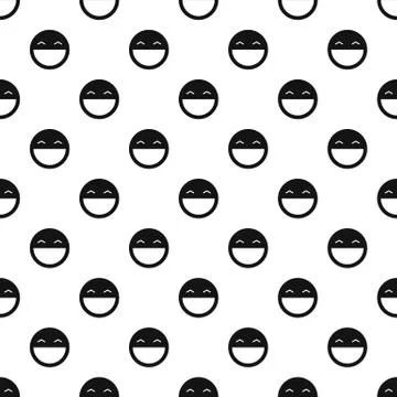 Laughing smiley pattern, simple style Illustrazione stock